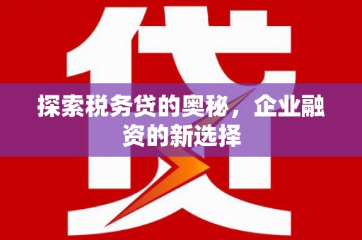 富阳探索税务贷的奥秘，企业融资的新选择