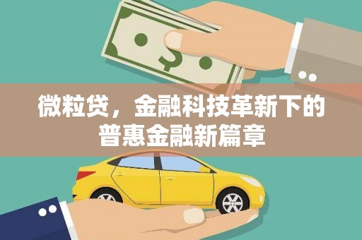 富阳微粒贷，金融科技革新下的普惠金融新篇章