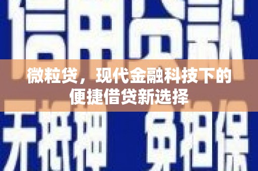 富阳微粒贷，现代金融科技下的便捷借贷新选择