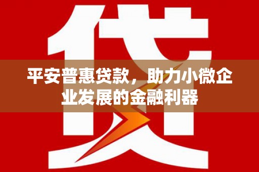 富阳平安普惠贷款，助力小微企业发展的金融利器